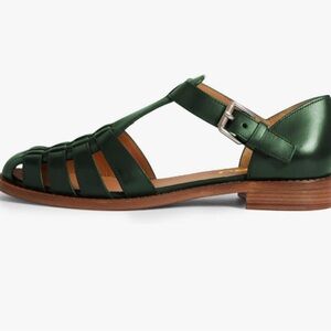 Green Leather Women Shoes